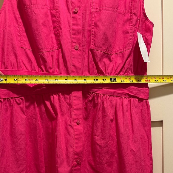 Derek Lam 10 Crosby Cora Sleeveless Cotton Shirtdress In Magenta Size 12 NWT - Picture 7 of 9